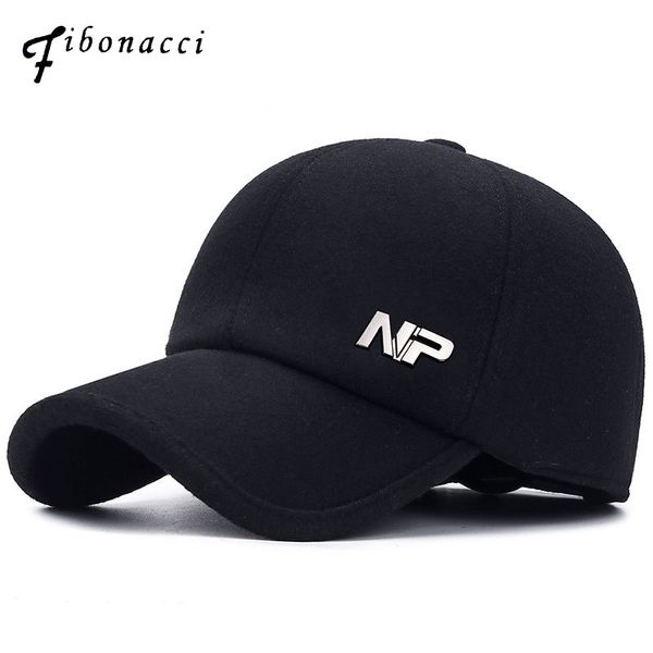 

fibonacci warm nylon winter baseball cap for old man grandfather snapback hat ear flap bomber hat bone dad gorras, Blue;gray