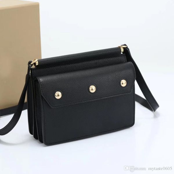 

19 см простой crossbody сумка черный / красный цвет овчины кожа одно плечо сумка