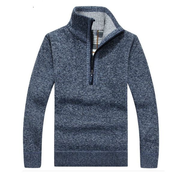 

2019 male solid color knitted pullover autumn winter new men's zipper sweater pullovers stand collar slim fit thick sweaters 3xl, White;black