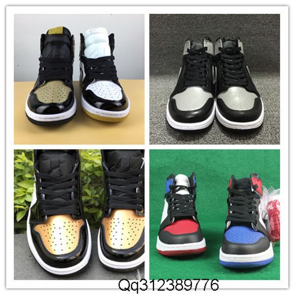 

wholesale new 1 high og gold black red white men basketball shoes women sports outdoor fashion trainers sneakers with box size 36-47