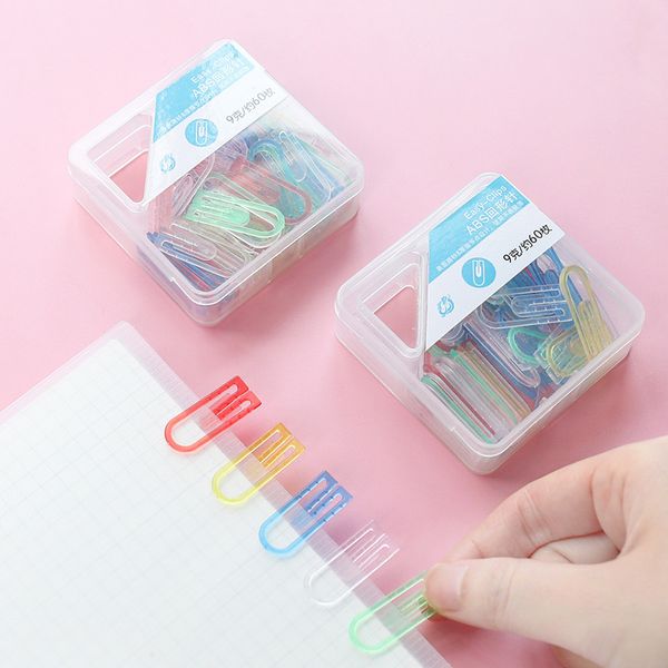 

60pcs/lot creative abs paper clips color paper clips office filing classified materials students pick up papers