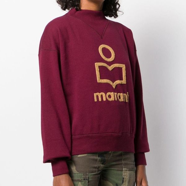 

marant 19fw марант алфавитный узор кофты старинные o-образным вырезом с длинным рукавом уличный пуловер мода весна лето свитер четыре colora, Black