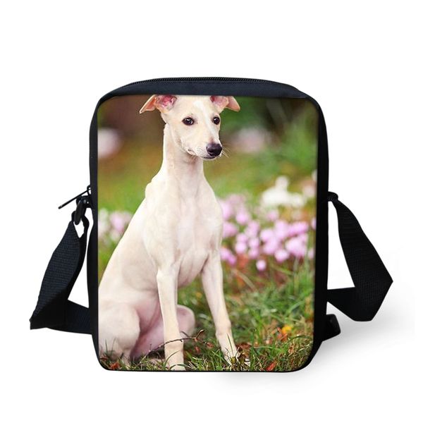 

new girls canvas bags men messenger bags fashion women's shoulder crossbody greyhound dog printed man small bag handbags