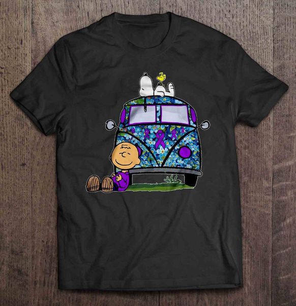 

peace love & cure alzheimer's awareness the peanuts movie version t-shirts, White;black