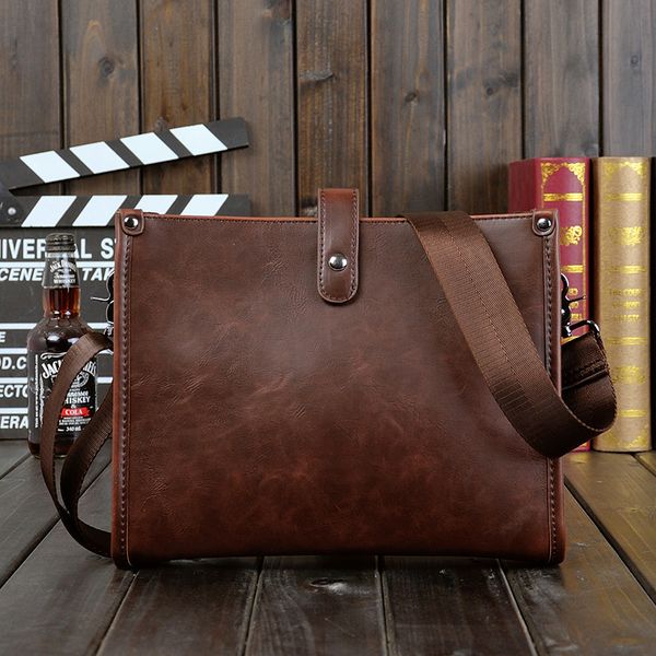 

men's bag fashion bag crazy horse skin men's shoulder messenger korean leisure
