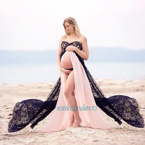 

2 colors maternity dress pgraphy props fashion maternity dress pgraphy props lace pregnancy woman p shoot clothes, White