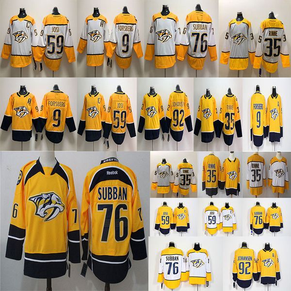 

2018 Season Nashville Predators 9 Filip Forsberg 12 Mike Fisher 35 Pekka Rinne 59 Roman Josi 76 PK Subban 92 Johansen Blue Hockey Jerseys
