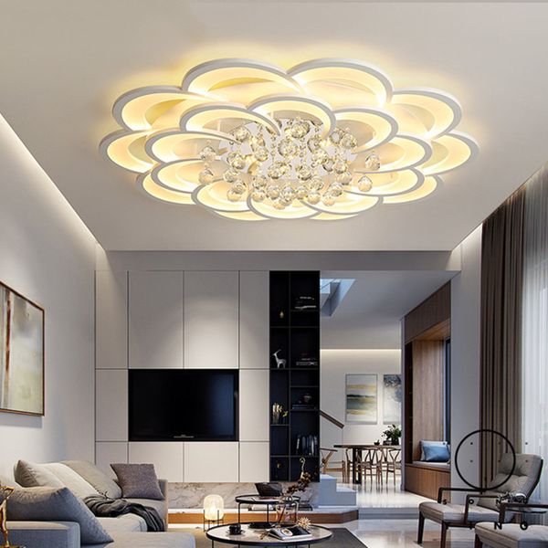 Crystal Modern Led Chandelier For Living Room Bedroom Study Room Home Deco Acrylic 110v 220v Ceiling Chandelier Light Fixtures