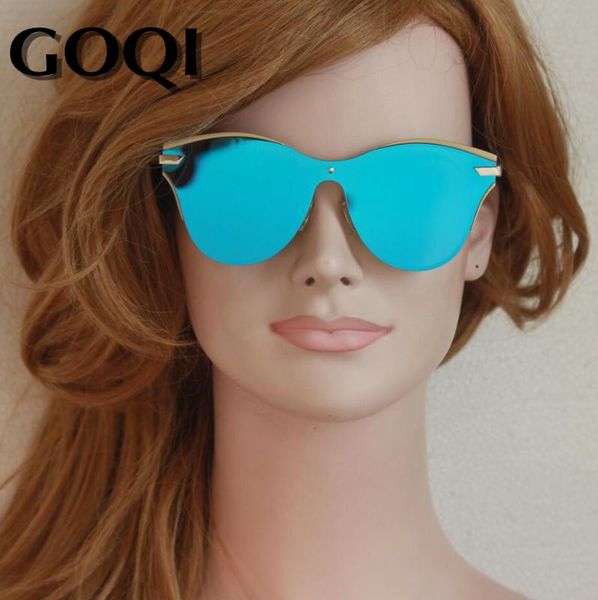 

goqi 2020 iconic style lady cat eyes most fashion polarized blue flash lens sunglasses , holiday big size women sunglasses, White;black