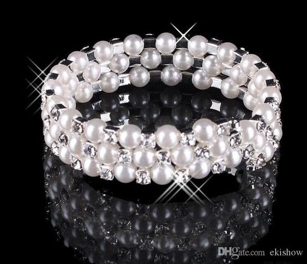 

wedding party gifts in stock faux pearl bracelet bridal jewelry wedding accessories lady prom evening party jewery bridal bracelets women