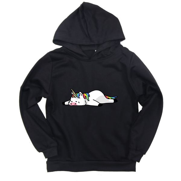 

2019 spring kids baby boys girls hoodies unicorn tracksuit children clothing set cute sweatshirts toddler casual autumn hoodie, Black