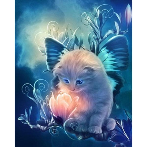 Acheter Nouveau Dessin Animé Fleur Chat Diamant Peinture Bricolage Mosaïque Broderie Main Broderie Décoration Cadeau De 733 Du Bigeyes820