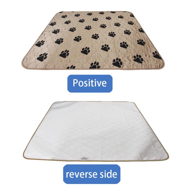 

waterproof reusable dog pee pad washable puppy training pad pet training floor mat light brown 80*90cm