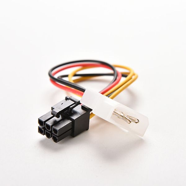 

4 pin molex ide to 6 pin pci-e graphic card power connector cable adapter