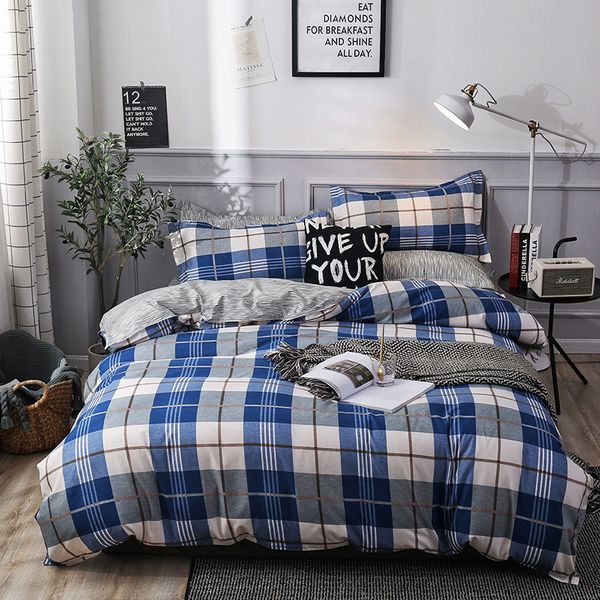 Free Dhl Wholesale Fashion Scottish Plaid Pattern Neutral Bedding