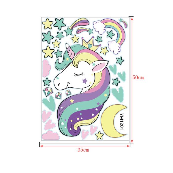 

details about unicorn hearts stars wall stickers kids girl home bedroom decor decals vinyl art details about unicorn hearts stars wall