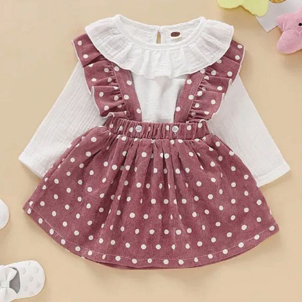 

korea baby girl cotton adorable romper strap dress baby girl sets two piece, White