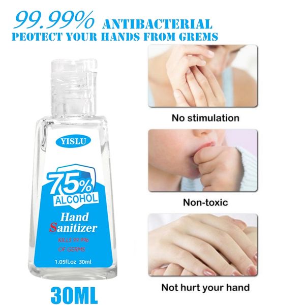 

us dhl shipping 75% спирт 30 мл путешествия портативный дезинфицирующее средство для рук гель антибактериальные одноразовые антибактериальны