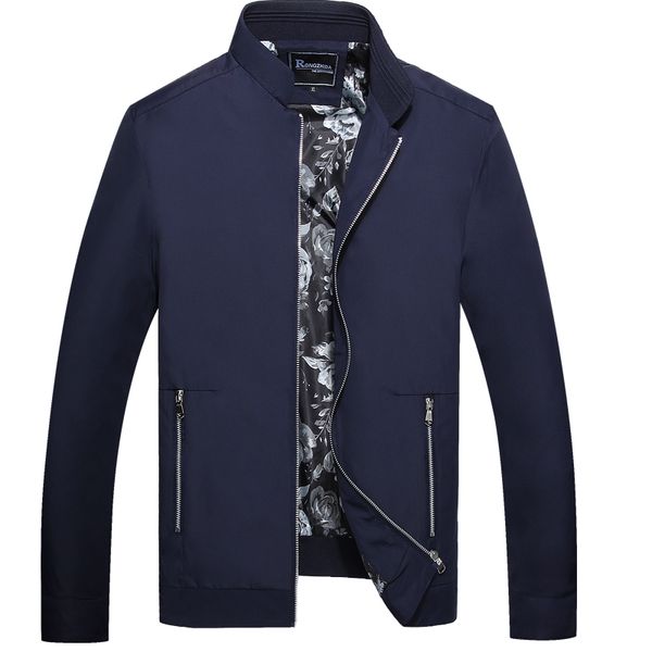

men jackets spring autumn new leisure men's jacket thin business men coat 3xl zipper black, Black;brown