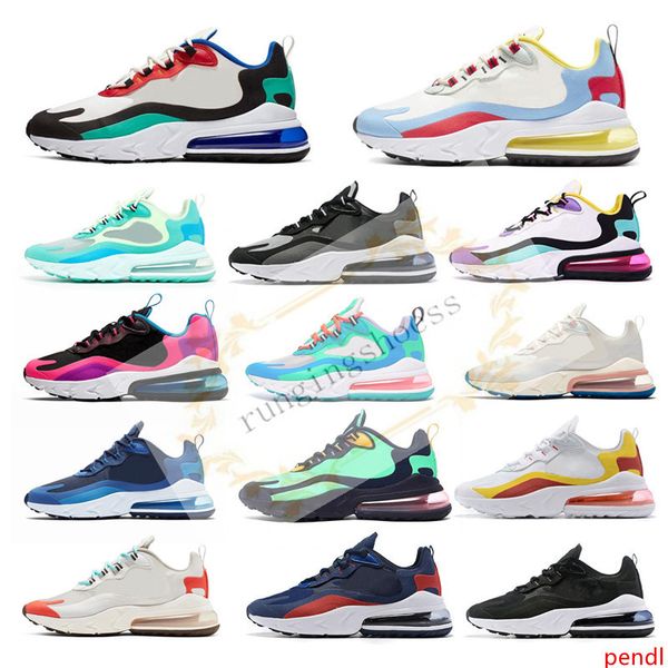 

new react men running shoes bauhaus optical triple black fashion womens mens trainer breathable sports sneakers size 36-45