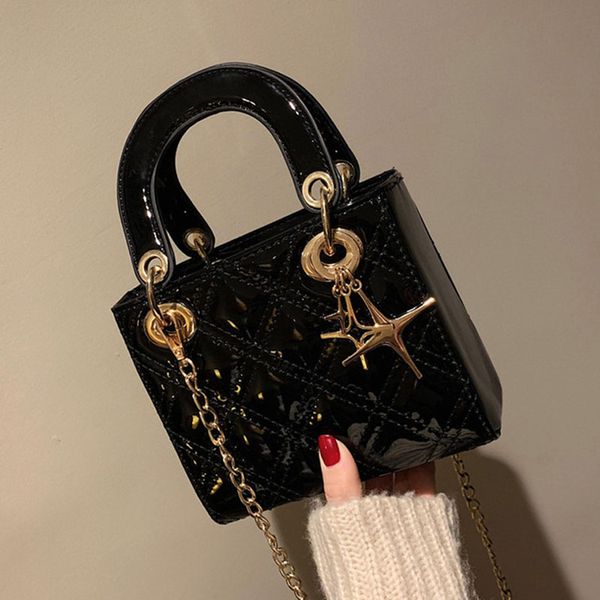 

diamond lattice women Â handleÂ handbags pu leather chain bag one shoulder strap ladies bag crossbody bags for women