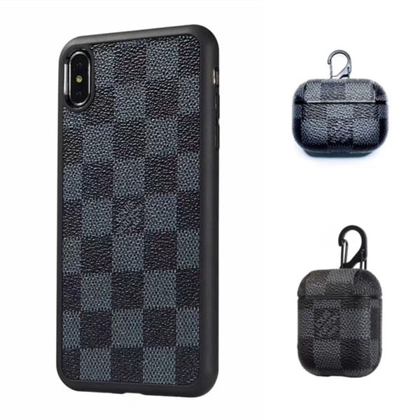 

luxury designer case for airpods pro x xr xs 7 8 11 cases protective cover hook clasp keychain anti lost iphone earphone case protector