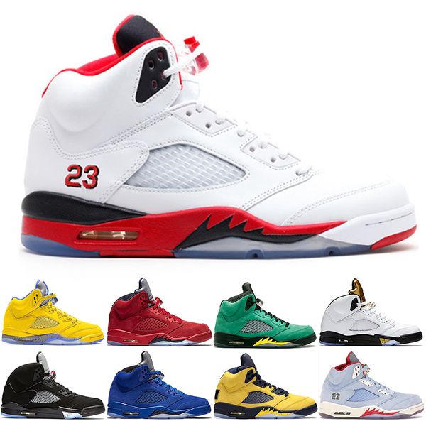 

5 5s wings international flight mens basketball shoes olympic gold medal red blue suede og metallic black men sports sneakers designer
