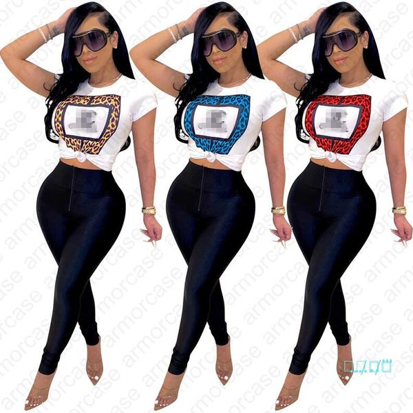 

women t shirt luxury letters leopard print short sleeve t-shirt ladies casual t shirts tees fashion ladies streetwear 3colors d41610