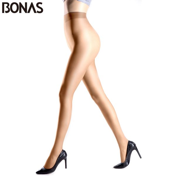 

bonas 6шт / комплект 15d plus размер колготы t промежность сплошной цвет нейлон колготки для женщин кожи высокой эластичностью бесшовные кол, Black;white