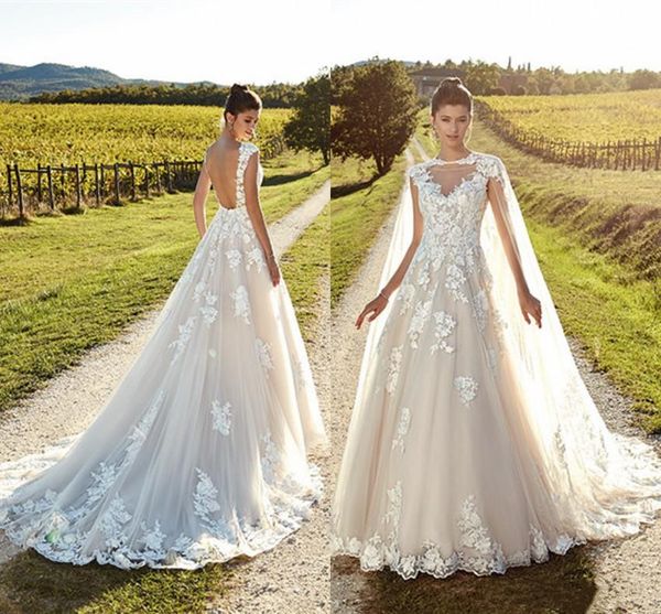 

eddy k 2019 свадебные платья с кружевным накидкой аппликацией сексуальные свадебные платья со спиной в стиле кантри богемное a line свадебно, White