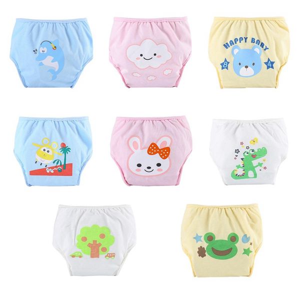 

baby boys girls cartoon pattern reusable washable cloth diaper anti-side leakage diaper pants