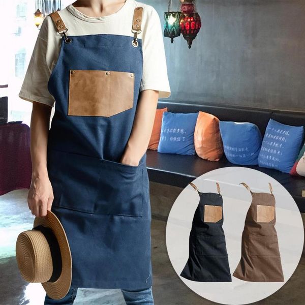 

heavy duty home canvas apron nordic minimalist apron cafe work clothes with utility tools storage pockets for men women 30e