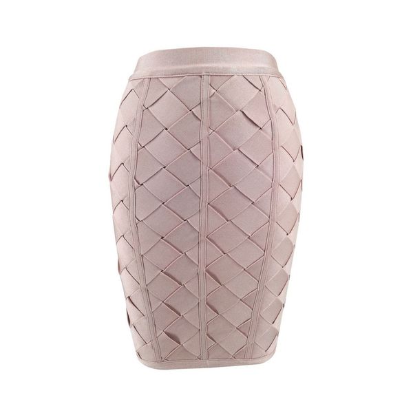 

women summer skirt weaving black beige rayon bandage skirt 2020 women designer elegant bodycon pencil skirts