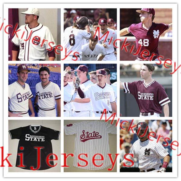 

Custom Mississippi State Bulldogs Baseball Jersey Justin Foscue Tanner Allen Dustin Skelton Josh Hatcher Riley Self Jake Mangum MSU Jersey
