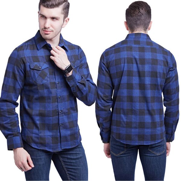 

2019 высокого качества людей вскользь slim fit клетчатую рубашку мужчина отложной воротник с длинными рукавами новая мода хлопка рубашки пла, White;black