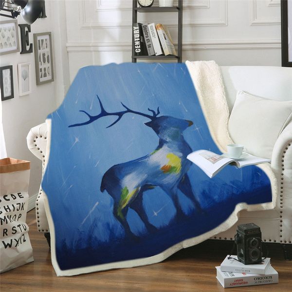

seasons change blanket for adults sherpa fleece floral deer elk microfiber wearable blanket on the bed sofa dropship