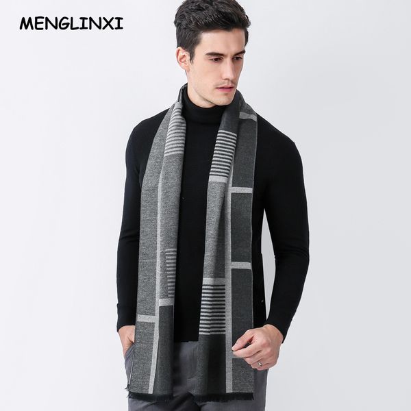 

cashmere plaid scarf man winter brand scarf men fashion warm luxury shawl wrap bussiness casual scarves, Blue;gray