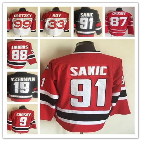 

team canada hockey jerseys crosby wayne gretzky 66 mario lemieux joe sakic steve yzerman al macinnis jarome iginla stitched sidney men, Black;red