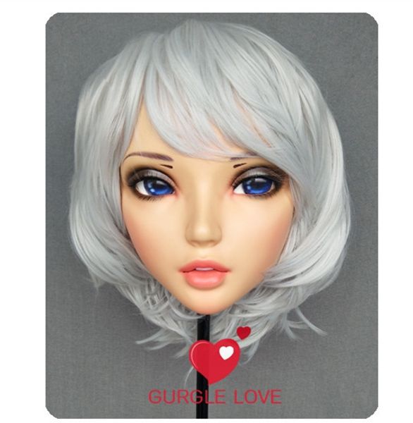 

gl mask 59) real lifesize halloween party bjd baby doll anime mask cosplay kig anime silicone masks cosplay kigurumi cross dressing, Silver