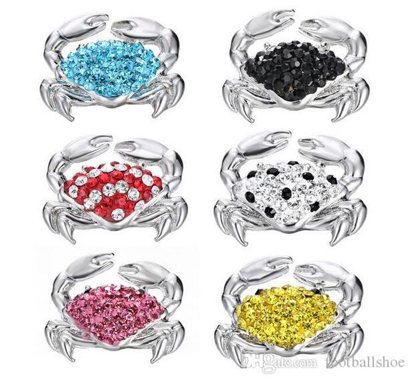 

noosa chunks buttons, soft ceramics, colorful crab crabs, Bronze;silver