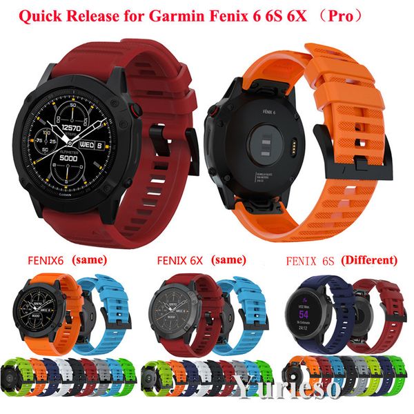 26 22 Cinturino da 20 mm per Garmin Fenix 5X 5 5S Plus 3 3 HR Forerunner 935 Orologio a sgancio rapido Cinturino da polso in silicone facile da indossare Vendita in fabbrica