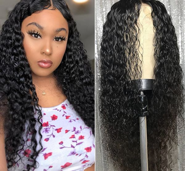 

water wave 360 full lace frontal wig pre-plucked with baby hair 150 density jerry curly virgin human wigs for black women diva1, Black;brown