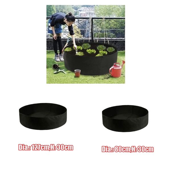 

2 piece felt fabric garden round raised bed planter grow bags container