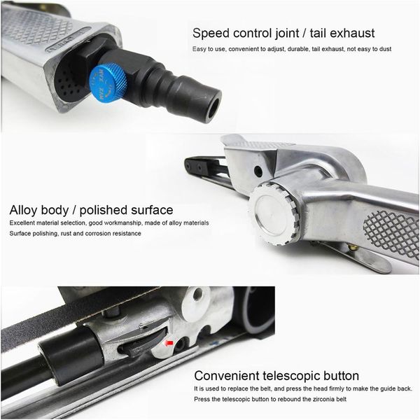 

2019 new 3/8" air belt sander air angle grinding machine with sanding belts for compressor sanding pneumatic tool set