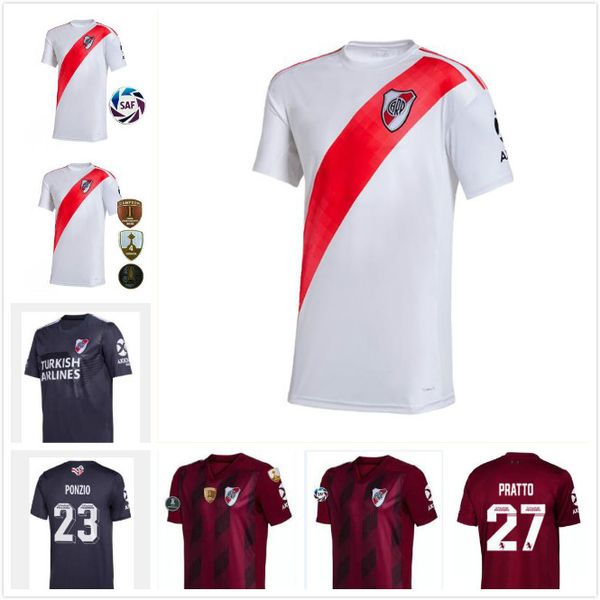 

2019 2020 river plate home white soccer jersey 19 20 r.martinez riverbed customized football shirt 70th anniversary edition, Black;yellow