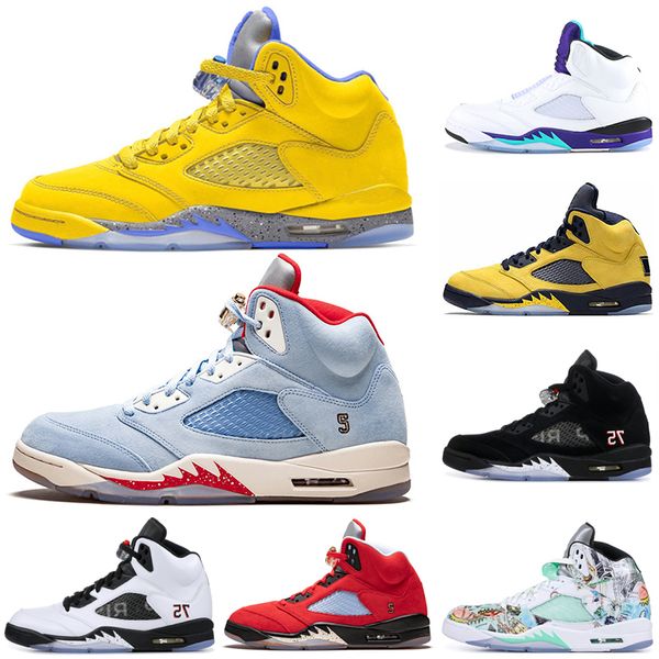 

stock x 5 5s men basketball shoes fab 5 sp michigan fire red metallic silver oreo mens sport designer shoes sneaker 7-13