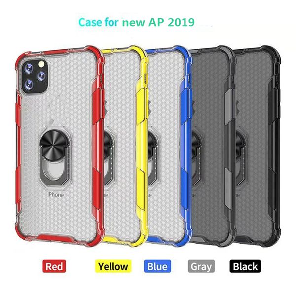 

brand 2in1 magnetic ring clear back cover case for new iphone xs max xr kickstand shockproof case for samsung s10 note 10 pro huawei