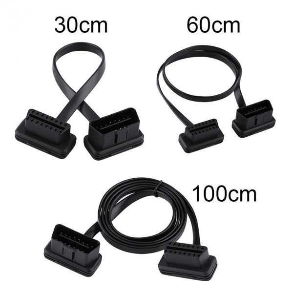 100CM auto auto 16 Pin macho a adaptador de diagn/óstico de cable de extensi/ón OBD2 hembra Cable de extensi/ón OBD2