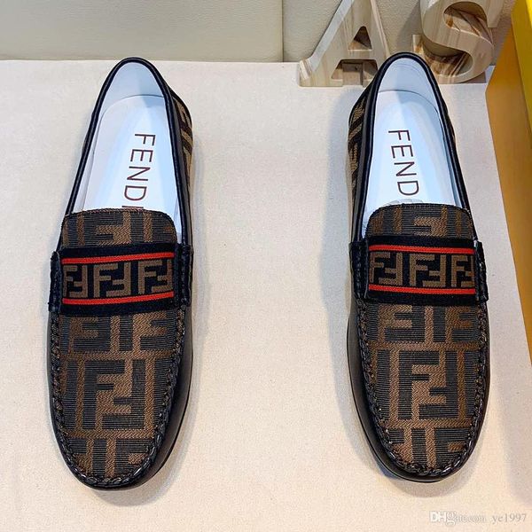 

2020 new italian mens dress shoes, leather care loafers, driving casual shoes with original packaging qr, Black