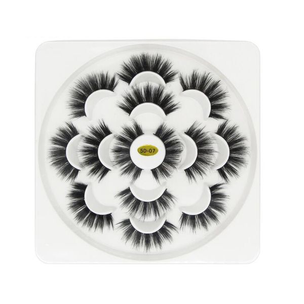 7 paia Lotus 5D Ciglia Finte 3.5 cm Naturali Lunghi Spessi Morbidi Ciglia Finte 7 Paia/set Estensioni Flair Colore Nero Ciglia all'ingrosso